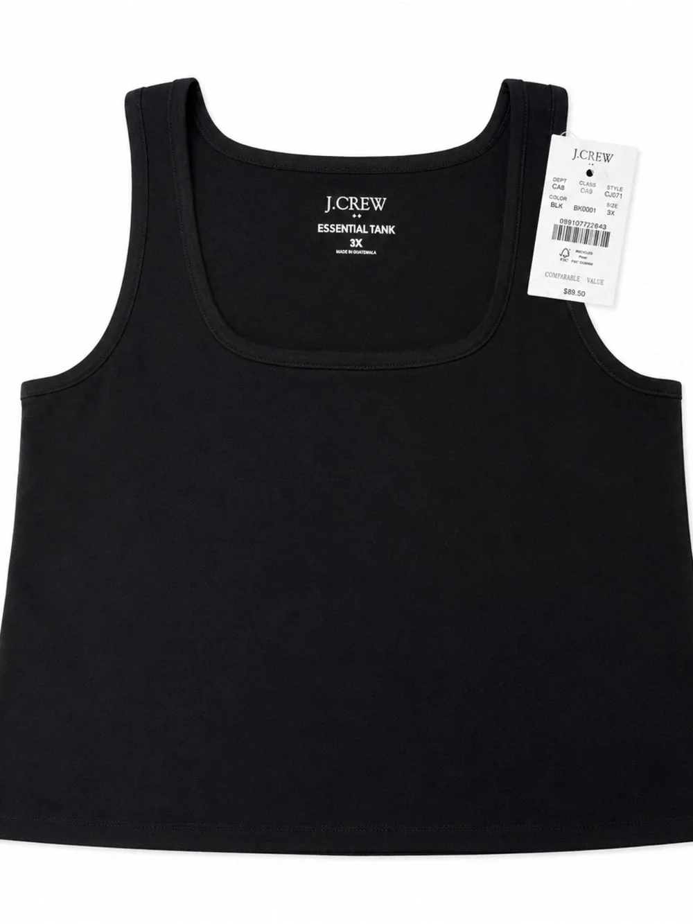 J. Crew Black Square-Neck Tank